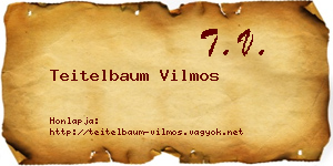 Teitelbaum Vilmos névjegykártya